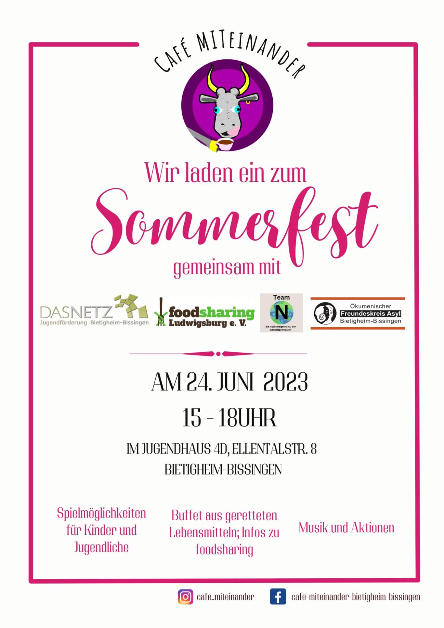 Einladung zum Sommerfest des Café MITeinander