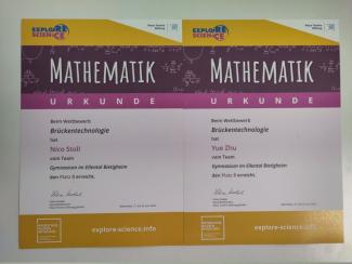 Urkunde Gewinner bei Explore Science