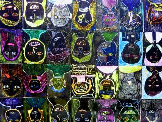 expressive Selbstbildnisse (Fensterbilder) Klasse 6