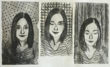 Selfie - Kaltnadelradierung von Nicole Mohrlang, Jahrgangsstufe 1