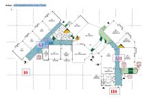 Anbau – Aufenthaltsbereiche in den Fluren (blau)